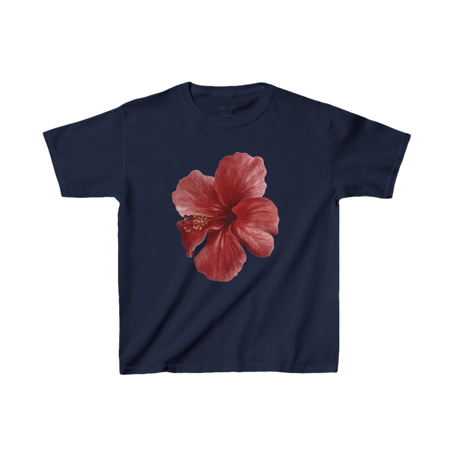 deep red floral baby tee